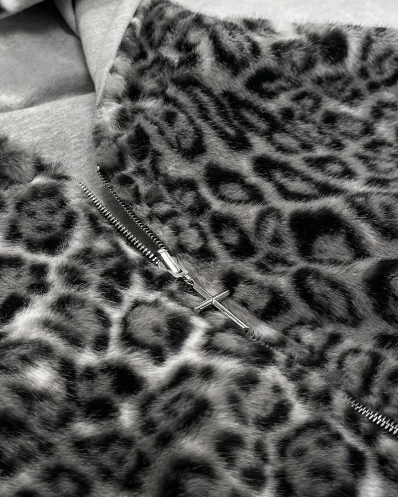 REVERSIBLE LEOPARD HOODIE