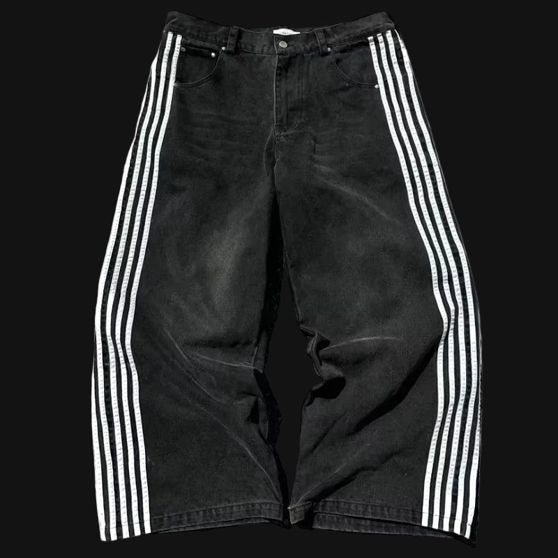 STRIPED ASTOR BAGGY JEANS