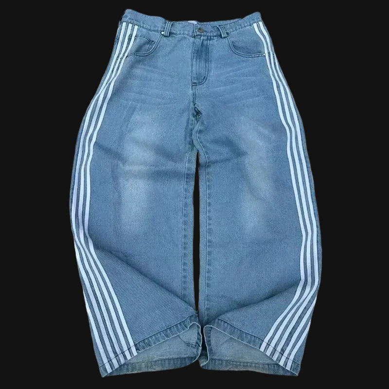 STRIPED ASTOR BAGGY JEANS