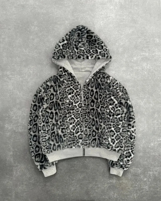 REVERSIBLE LEOPARD HOODIE